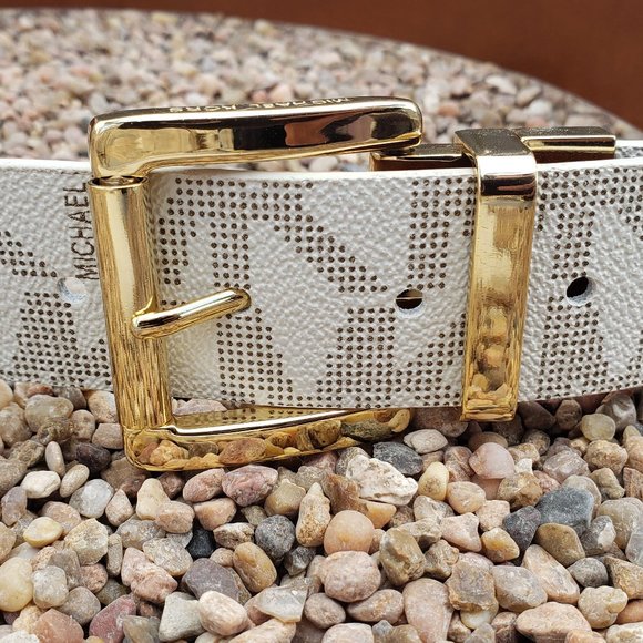 Michael Kors Reversible logo belt - Medium Vanilla/Acorn main image 4